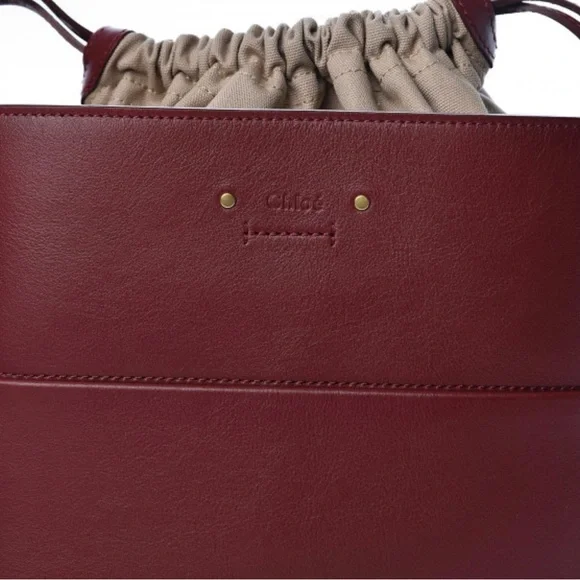 Chloe Smooth Calfskin Medium Roy Bucket Bag Plum Purple - Picture 9 of 11